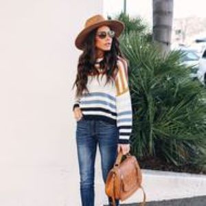 VICI | Retro Romance Cotton Striped Knit Sweater